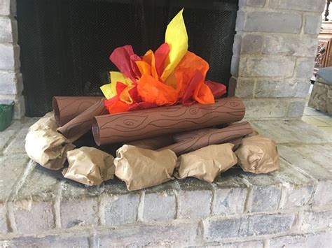 Paper Campfire Craft Construction Paper Logs Tissue Paper Fire And