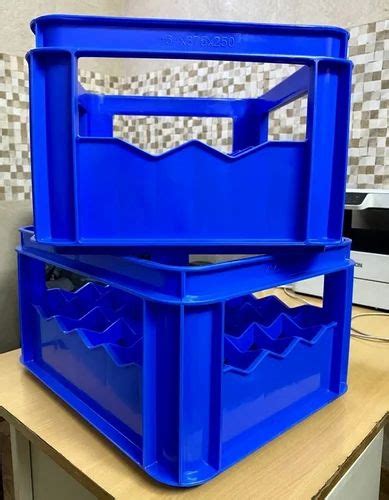 Blue Catering Bottle Plastic Crate Outer Dimension Lxwxh X