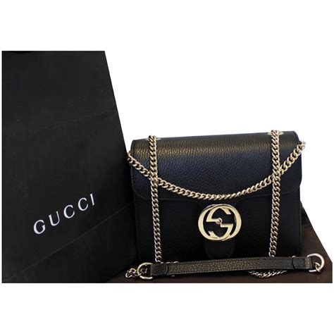 Gucci Crossbody Bag Interlocking Gg Leather Black