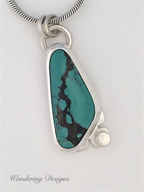 Hubei Turquoise Necklace Artisan Jewelry Artisan Necklace Blue Jewelry