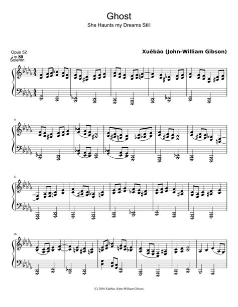 Ghost Sheet Music For Piano Solo Download And Print In Pdf Or Midi