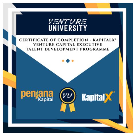 Certificate Of Completion Kapitalx Venture Capital Executive