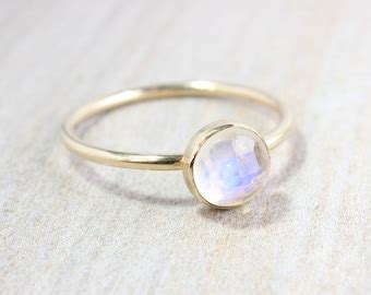 K Gold Filled White Opal Stacking Ring Set Gold Opal Ring Etsy