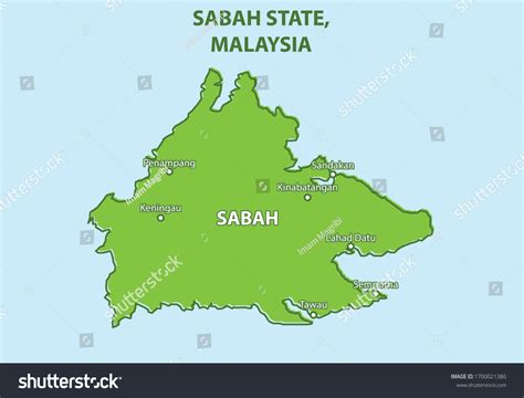 Sabah State Map Malaysia Country Stock Vector (Royalty Free) 1700021386 | Shutterstock