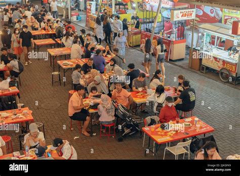 Residents Enjoy Dinner At Sudirman Street Food Center In Bandung