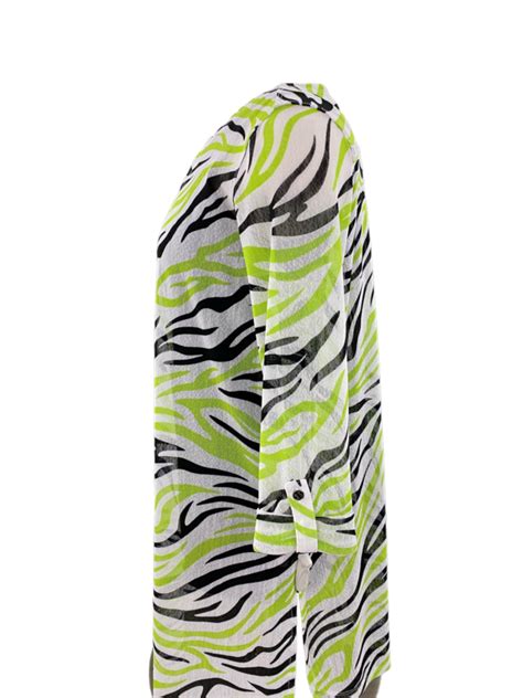 Multiples Zebra 3 4 Sleeve Open Cardigan 6th Street Fashions And Footwear