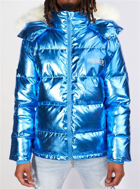 Vengeance78 Jacket Vengeance Of Cincy Puffer Metallic Blue And Ora