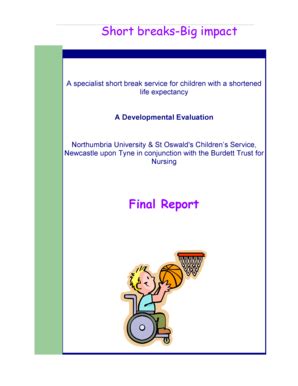 Fillable Online Northumbria Ac Final Report Short Breaks Big Impact