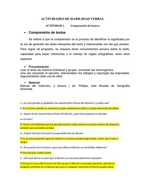 1 2 Actividades De Habilidad Verbal 1 2 Actividades De Habilidad Verbal