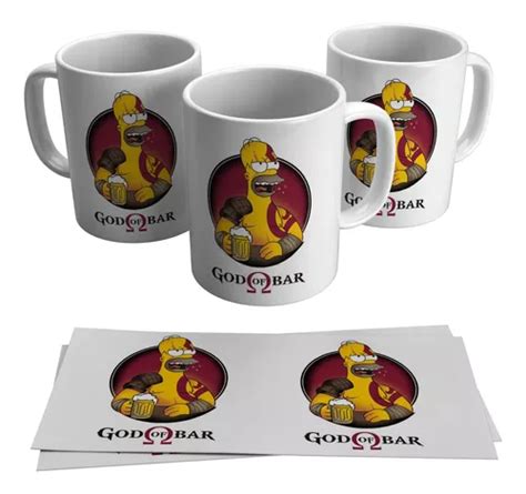 Caneca Homer Simpson God Of Bar Desenho Simpsons Parcelamento Sem Juros