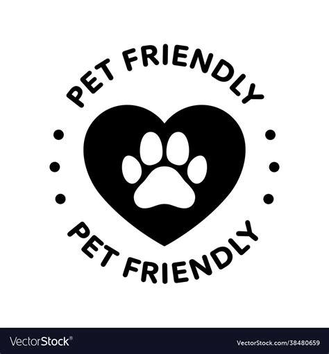 Pet Friendly Round Icon Badge Logo Royalty Free Vector Image