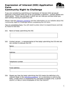 Expression Of Interest Form Template Fill And Sign Printable Template