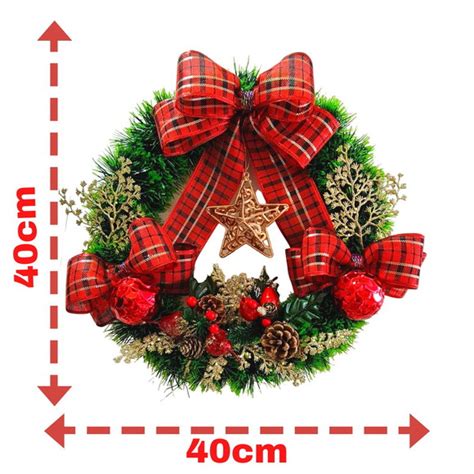 Guirlanda De Natal Decorada 40 Cm No Elo7 SC Store 1AB1FF2