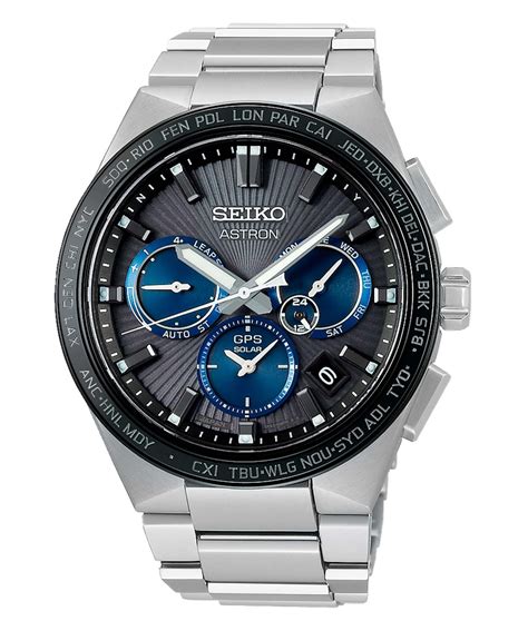 Rel Gio Seiko Ssh J Astron Gps Solar X Preto Azul E Prateado