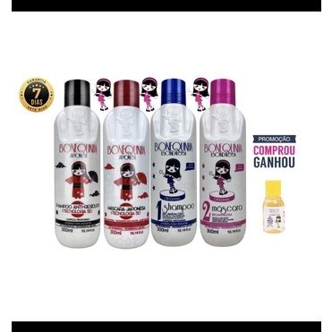 Bonequinha Escandalosa Escova 2x300ml Japonesa Kit Redutor De Volume