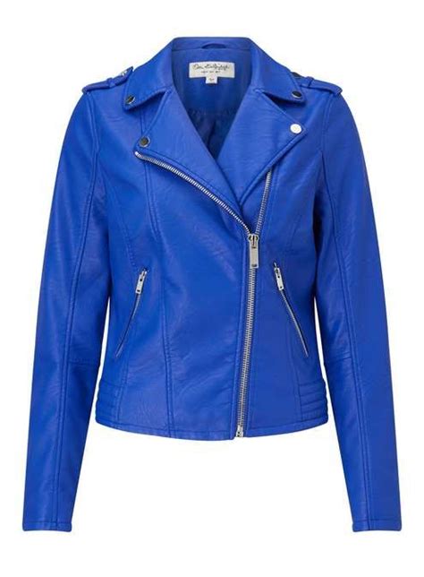 Cobalt Blue Debbie Pu Biker Jacket Jackets Womens Spring Coat Pu