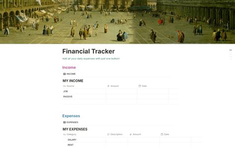 Financial Tracker Template Notion Marketplace