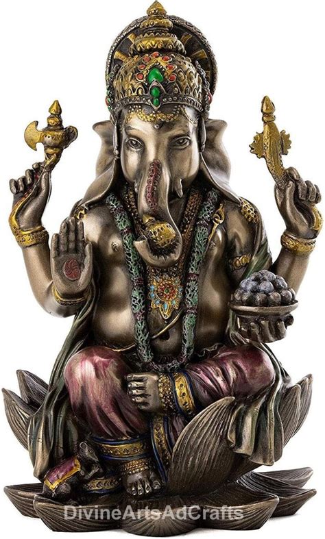 Ganesha Statue Ganesha Ji Idol Sitting On Kamalbest Etsy