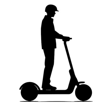 Segway Electric Scooter Silhouette Vector Premium Ai Generated Vector