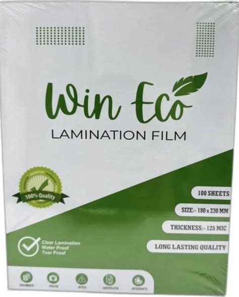 Win Eco X X Mic Lamination Pouch Film Mm X Mm At