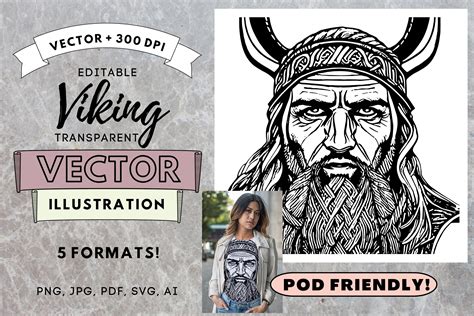 POD Viking Warrior Vector SVG PDF PNG AI Graphic By Dremari Graphics