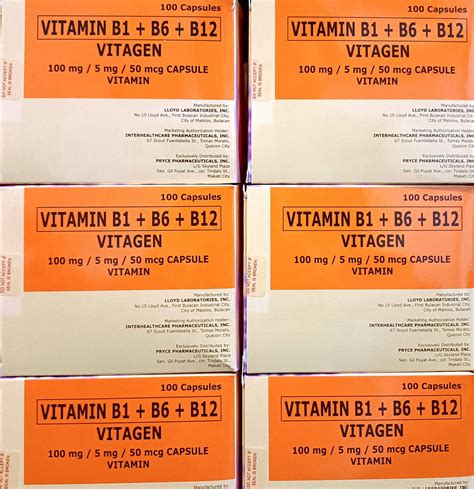 Vitamin B1 B6 B12 Capsule 100s Vitagen Bambang Pharmaceutical