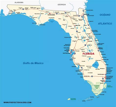 Mapa De Florida Estados Unidos