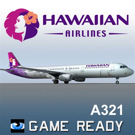 airbus a321 hawaiian airlines 3d max