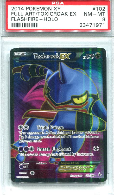 Pokemon Flashfire Single Toxicroak EX Full Art PSA 8 23471971 DA