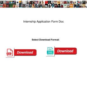 Fillable Online Internship Application Form Doc Internship Application