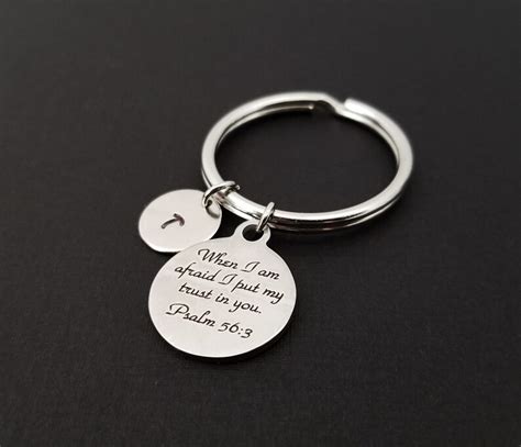 Custom Keychain Bible Verse Keychain Custom Gift Psalm Etsy