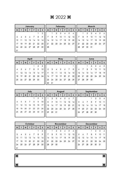 Printable Simple 2022 Calendar 8x10 In 2022 Simple Detail Simple