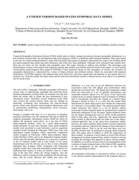 A Unified Version Based Spatio Temporal Data Model