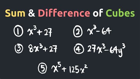 How To Factor Sums And Differences Of Cubes Youtube