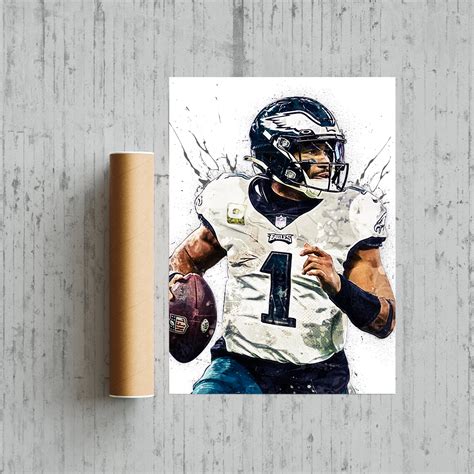 Jalen Hurts Poster Philadelphia Eagles Canvas Wrap Game Room Man