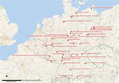 UNESCO World Heritage Sites Germany Map