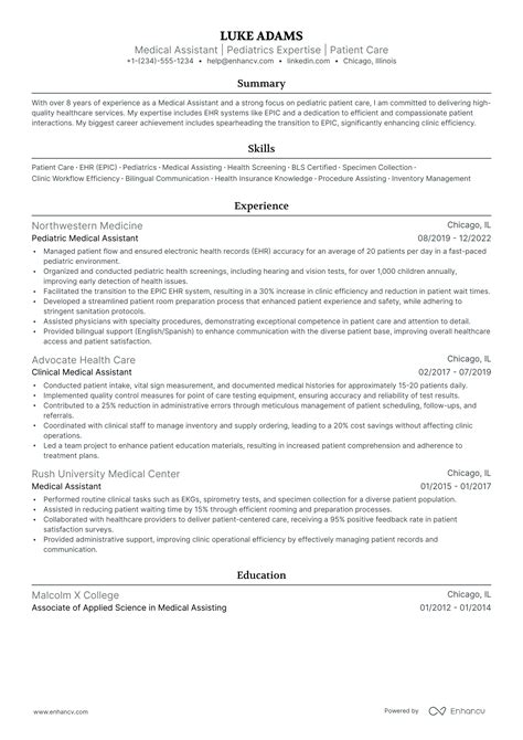 5 Pediatric Medical Assistant Resume Examples And Guide For 2024