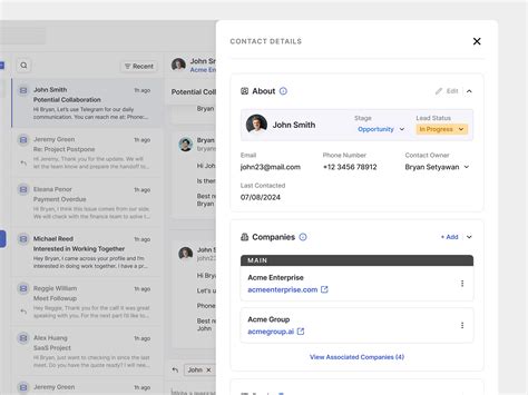 crm contact details  bryan setyawan  dribbble