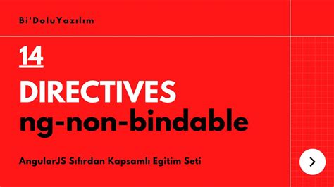 Angularjs Dersleri Directives Ng Non Bindable Youtube