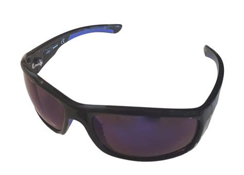 Timberland Mens Sunglass Matt Black Blue Flash Lens Plastic Wrap Tb7145