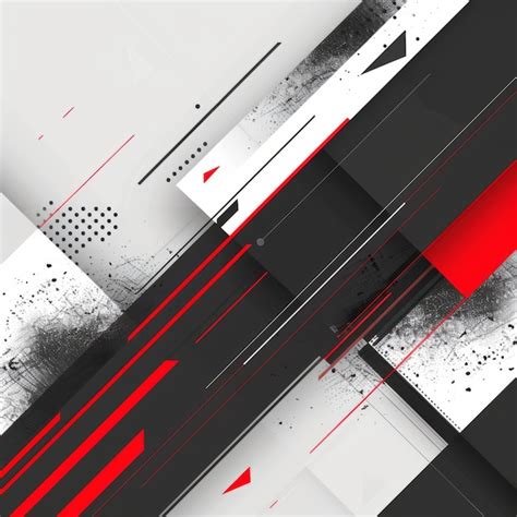 Premium Photo Black Red And White Geometric Shapes Abstract Background