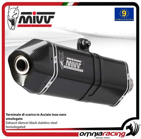 Mivv Exhaust Slip On Speed Edge Approved Black Steel Suzuki Gsf