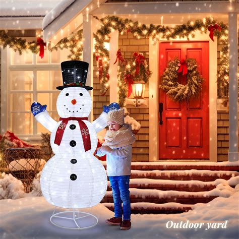 Ubesgoo 6ft Giant Lighted Pop Up Snowman Large Xmas Outdoor Yard Lawn