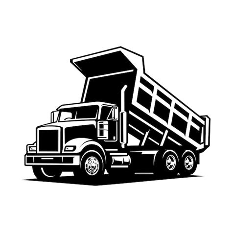 Premium Vector Dump Truck Illustration Monochrome Vector