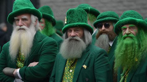 Group Of Men Wearing Hats And Green Jackets On St Patrick S Day