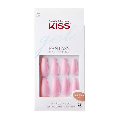 Buy Kissgel Fantasy Ready To Wear Press On Sculpted Gel Nails “beautiful Moment” Long Pink