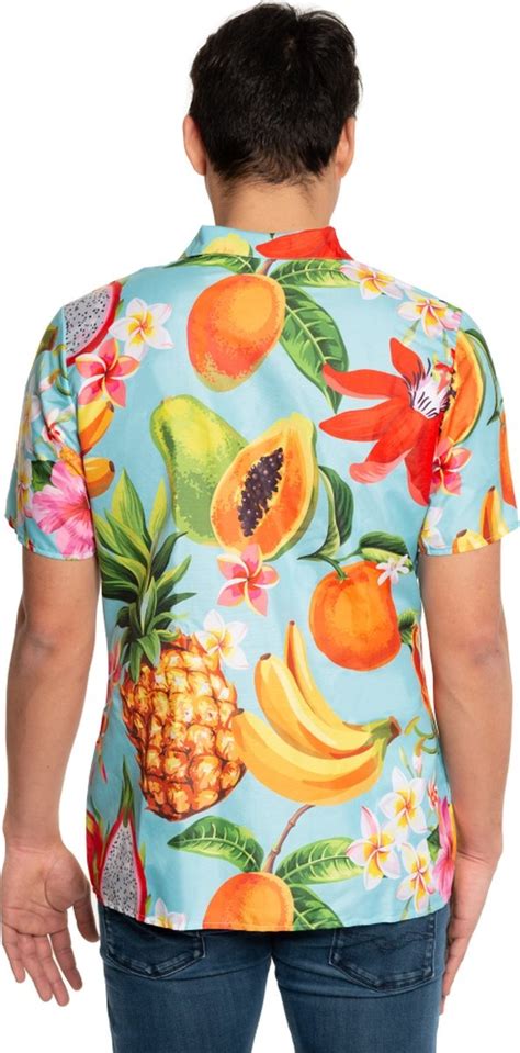 Foute Party Hawaii Blouse Tropical Fruit Feestbazaar Nl