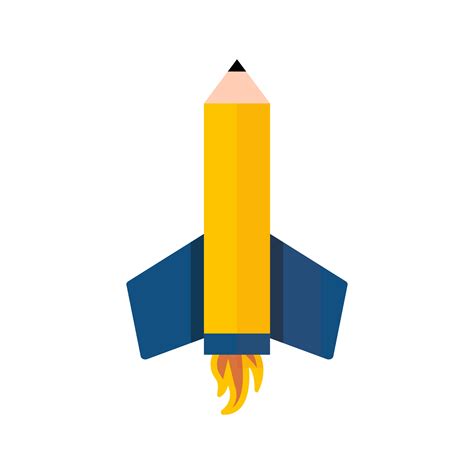 Pencil Rocket Vector Icon 378214 Vector Art At Vecteezy