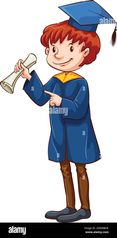 Cartoon Graduate Man Graduation Gown Hi Res Stock Photography And