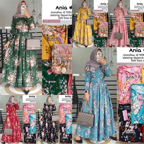 Jual Gamis Ania Maxy Sakura Busui Ibu Menyusui XL Fashion Muslim Syari